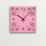 ArtEdge Pink Flower Design Laser Cut Work Wall Clock AR421DE51HAEINDFUR