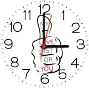 Ellicon 197 My Love Just For You Analog Wall Clock (White)