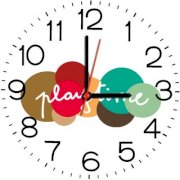  Ellicon B159 Colorful Design Play Time Analog Wall Clock (White) 