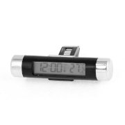 Cylinder Plastic Blue Backlight LCD Display Digital Clock Thermometer