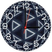  Ellicon 355 Triangle World Design Analog Wall Clock (White) 