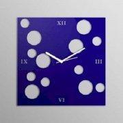 Pyramid Clocks Polka Spread In Square Blue Wall Clock