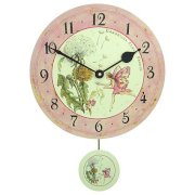 Lascelles Fairie Pendulum Wall Clock, Pink, Dia.28.5cm