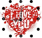 Ellicon 14 I Love You Design Heart Analog Wall Clock (White) 