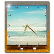 PS Beach - Gentle Ocean Waves beach theme art - Desk Clocks - 6x6 Desk Clock