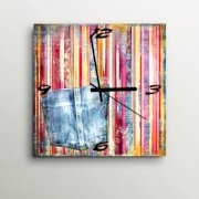ArtEdge Pink Grunge Denim Wall Clock GA420DE72FUPINDFUR