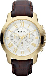 Fossil Men's Chronograph Grant Croc Embossed Watch 44mm 65245