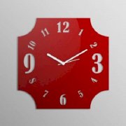 Pyramid Clocks Elegant Curved Edges Red Wall Clock