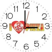  Ellicon B102 I Love Pizza Smiley Face Analog Wall Clock (White) 