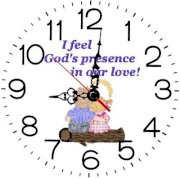  Ellicon 262 God Presence Our Love Analog Wall Clock (White) 