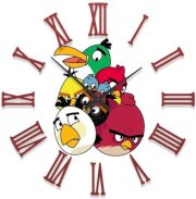 Ellicon B64 Angry Birds Analog Wall Clock (White) 