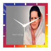 Moneysaver Sonia Gandhi Analog Wall Clock (Multicolor) 