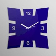 Pyramid Clocks Brick Pattern Blue Wall Clock