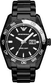     Emporio Armani Men's Black Stainless Steel Watch 46mm  64213