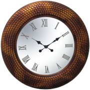 Kairos PU Tile Pattern Copper Rim Analog Wall Clock