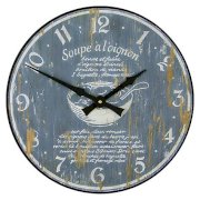 Lascelles Onion Soup Wall Clock, Blue, Dia.36cm