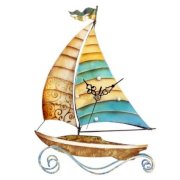 Deco Flair Sailboat Desk Clock, Capiz Shell/Metal