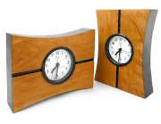 Turning Time Mantle or Desk Clock, Natural Cherry Wood, 8" x 6"