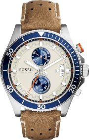 Fossil Men's Wakefield Chronograph Leather Watch 44mm 64985