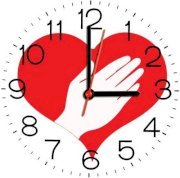 Ellicon 73 Heart On Hand Analog Wall Clock (White) 