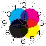 Ellicon 174 Colorful Design Analog Wall Clock (White) 