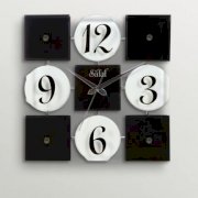 Safal Quartz Round And Square Combo Wall Clock Black And White SA553DE88CNJINDFUR
