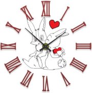Ellicon 100 Love Rabbit Analog Wall Clock (White) 