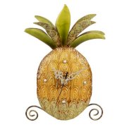Deco Flair Pineapple Desk Clock, Capiz Shell/Metal