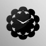 Pyramid Clocks Abstract Inner Petals Black Wall Clock