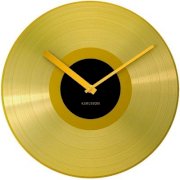 Karlsson Golden Record Alu D. 31 Cm. Excl. 1 Aa Batt. Analog Wall Clock