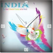  WebPlaza Colorful India Republic Day Analog Wall Clock (Multicolor) 