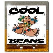 3dRose dc_102581_1 Funny Cool Beans Sayings Design-Desk Clock, 6 by 6-Inch