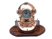 Copper Divers Helmet Clock 12" Dive Helmets Diving Helmets Nautical Gifts - Brand New