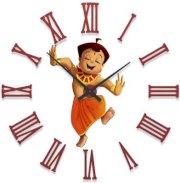  Ellicon B14 Bheem Cartoon Analog Wall Clock (White) 