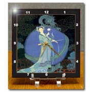 3dRose dc_101763_1 Picture of George Barbiers Oriental Art Deco Desk Clock, 6 by 6-Inch