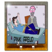 DC_2301_1 Londons Times Funny Medicine Cartoons - Pink Freud - Desk Clocks - 6x6 Desk Clock