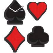 Fab Time Black & Red Pack Of Cards Wall Clock FA116DE45TJUINDFUR