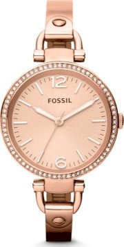 Georgia Rose Gold-Tone Bangle Bracelet Watch with Crystal Bezel 54172