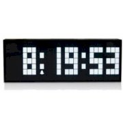 Ecvision Large Big Number Jumbo Led snooze wall desk Retro alarm Clock with calendar -White Light