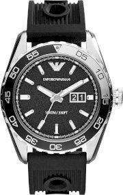     Emporio Armani Men's Black Silicone Strap Watch 46mm 64215