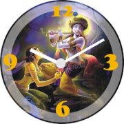 Onatto Radha Krishna Wall Clock. Analog Wall Clock