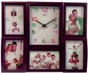  Moneysaver Collage Photo Frame Analog Wall Clock (Black) 