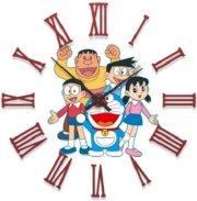 Ellicon B21 Doraemon With Gang Analog Wall Clock (White) 