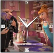  WebPlaza Despicable Me 2 Gru And Lucy Analog Wall Clock (Multicolor) 