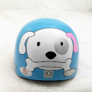 Mũ bảo hiểm trẻ em cao cấp C&H 11A - Chó trắng - Xanh ngọc