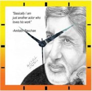 Moneysaver Amitabh Bacchan Analog Wall Clock (Multicolour) 