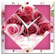 WebPlaza Bunch Of Roses Analog Wall Clock (Multicolor) 