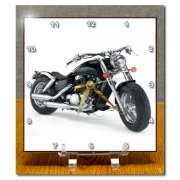 3dRose dc_4488_1 LLC Harley-Davidson and No. 174 Motorcycle Desk Clock