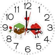  Ellicon B206 Funny Cartoon Couple Analog Wall Clock (White) 