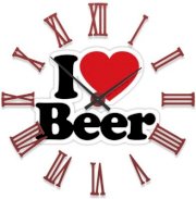 Ellicon 50 I Love Beer Analog Wall Clock (White) 